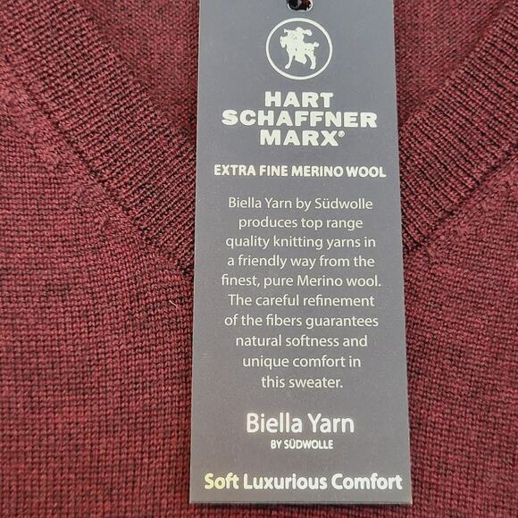 Hart Schaffner Marx Big Man Soft Extra Fine Merino Wool V-Neck Sweater Size 3XB - Picture 6 of 10
